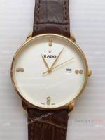 Rado Watches Replica - White Dial Brown Leather Band - Low Price